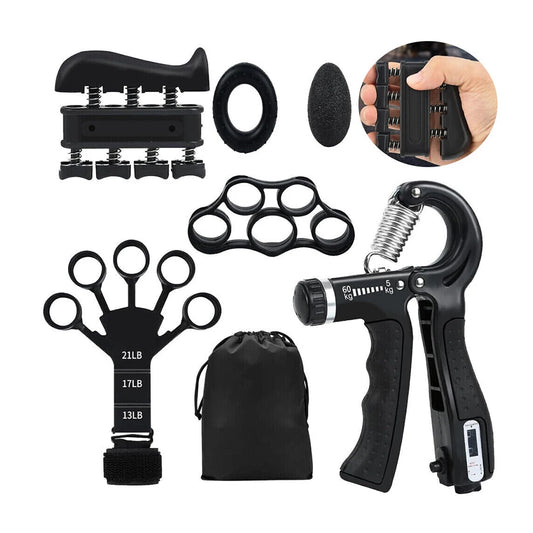 6PCS/SET 5-60Kg Adjustable Hand Grip Strengthener Hand Grip Trainer with Counter Wrist Forearm and Hand Exerciser for Muscle Bui