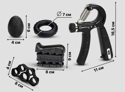 6PCS/SET 5-60Kg Adjustable Hand Grip Strengthener Hand Grip Trainer with Counter Wrist Forearm and Hand Exerciser for Muscle Bui